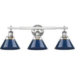 Truncated Cone Shade Vanity Light - 3 light