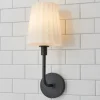 Trysania Bath Sconce - Pleated Opal Shade