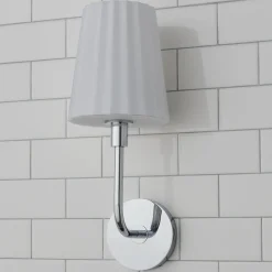 Trysania Bath Sconce - Pleated Opal Shade