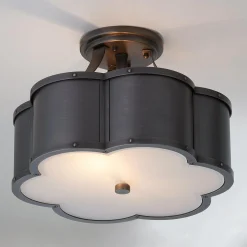 Urban Floral Semi-Flush Ceiling Light - 2 Light