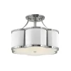 Urban Floral Semi-Flush Ceiling Light - 3 Light