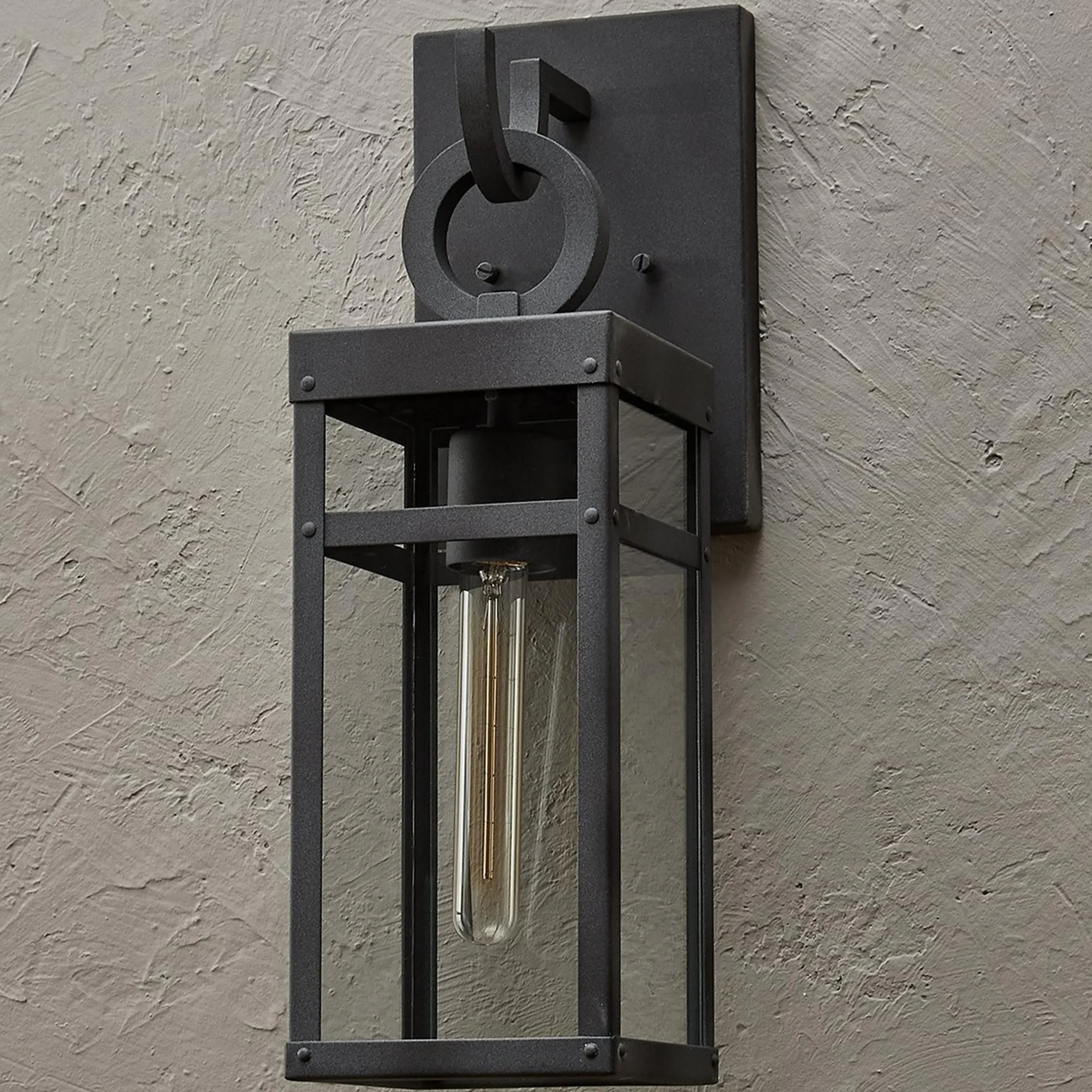 Vintage Suspended Pane Outdoor Sconce - Small