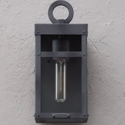 Vintage Suspended Pane Outdoor Pocket Sconce