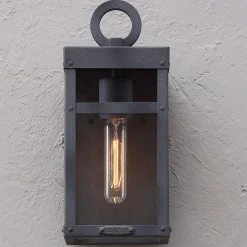 Vintage Suspended Pane Outdoor Pocket Sconce