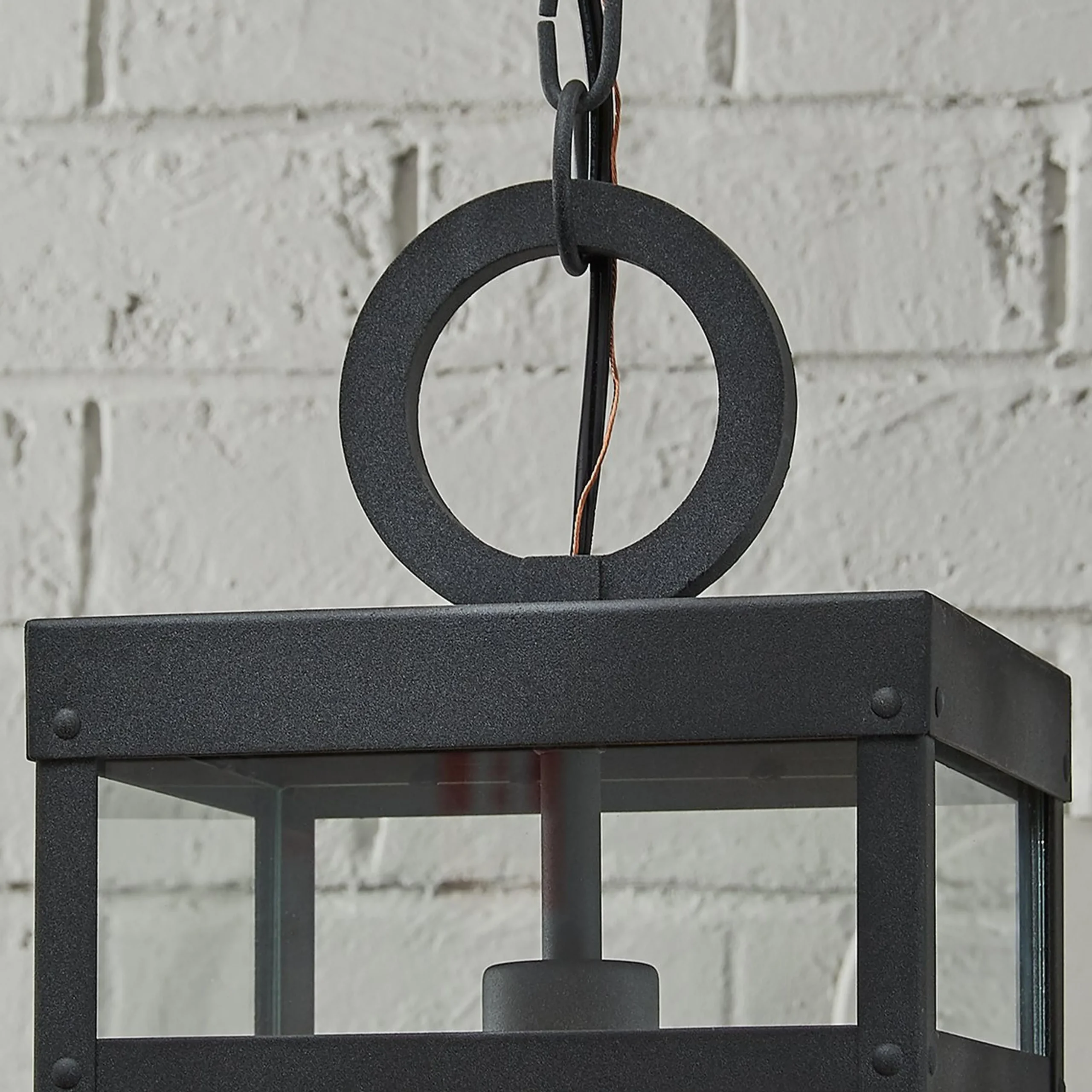 Vintage Suspended Pane Outdoor Pendant