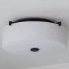 White Glass Drum Ceiling Light