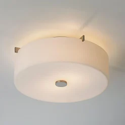 White Glass Drum Ceiling Light