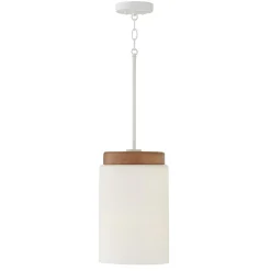 Wood Capped Pendant - Glass