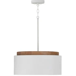 Wood Capped Pendant - Metal