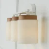 Wood Capped Vanity Light - 3 Light
