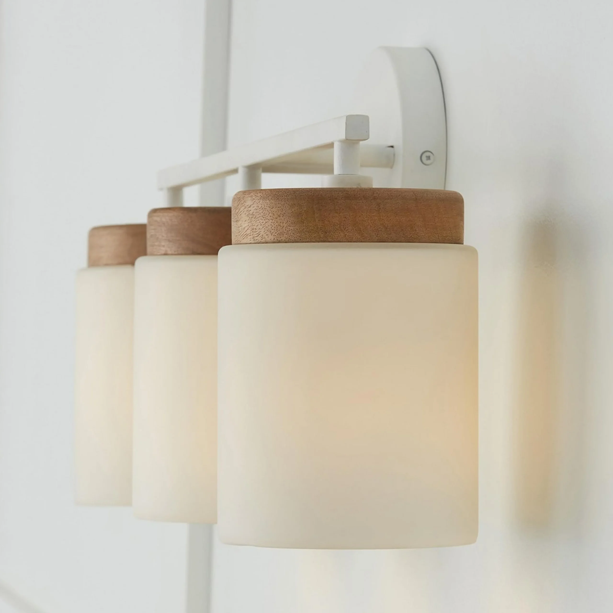 Wood Capped Vanity Light - 3 Light