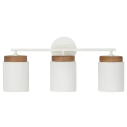 Wood Capped Vanity Light - 3 Light
