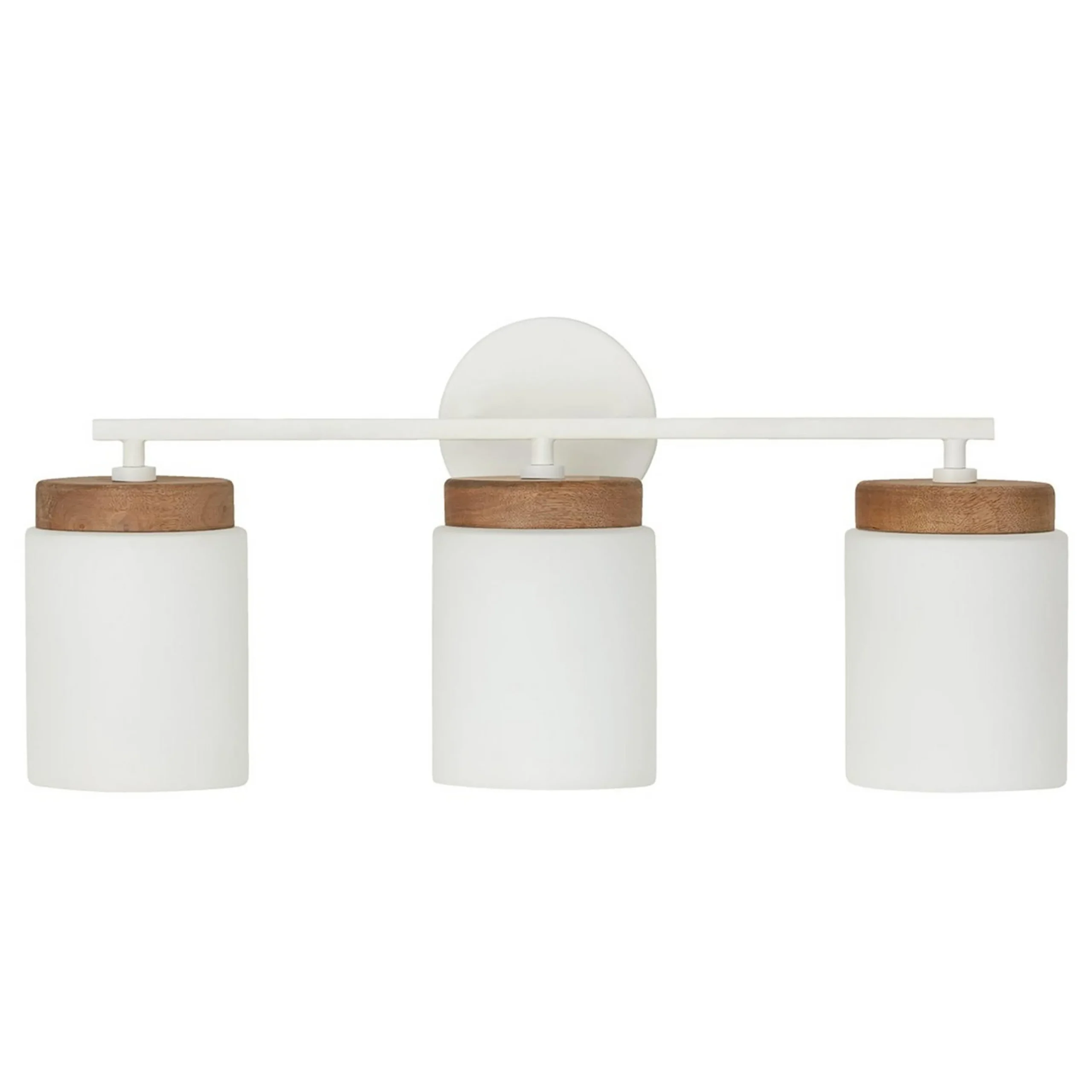 Wood Capped Vanity Light - 3 Light