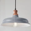 Wood Capped Warehouse Pendant
