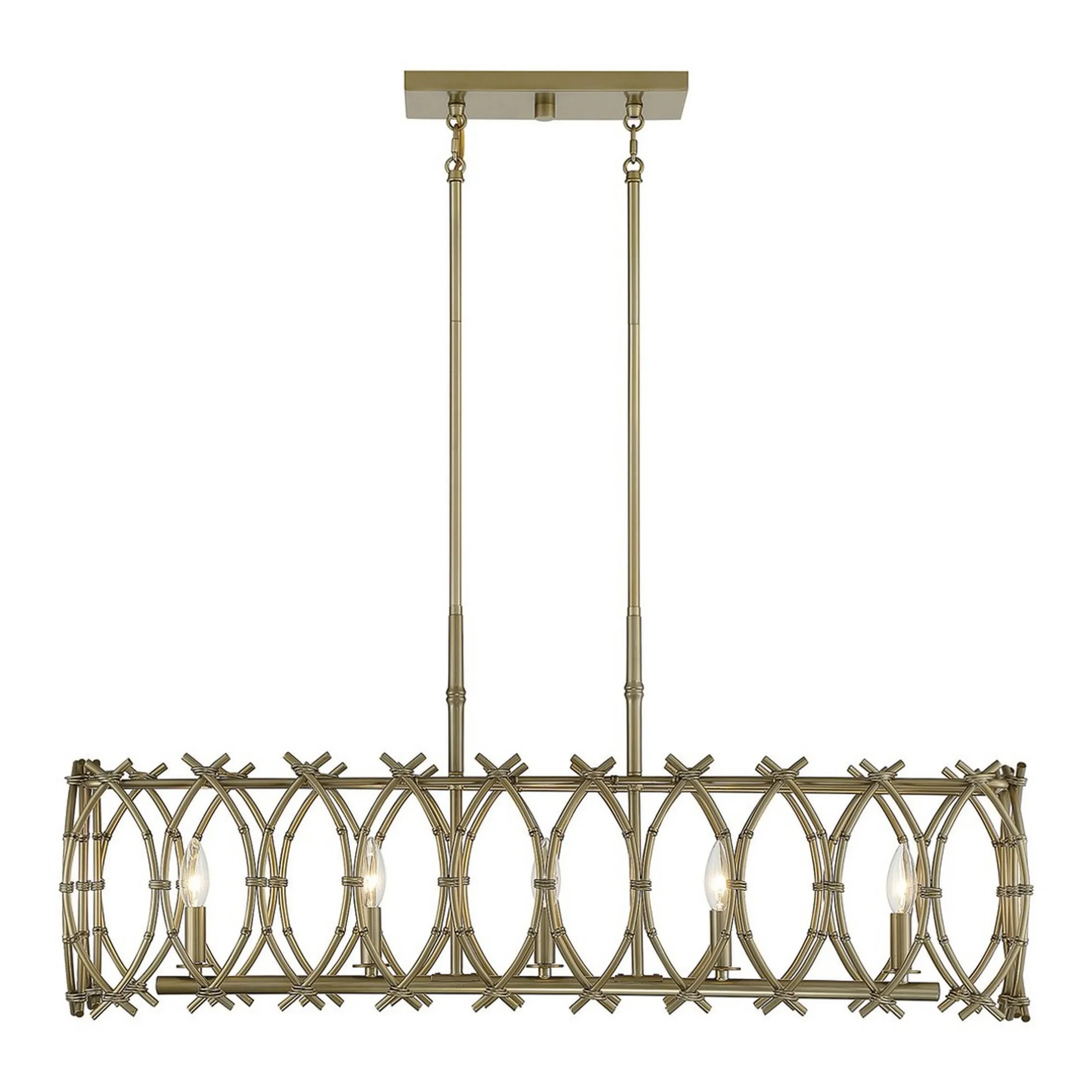 Woven Bamboo Island Chandelier
