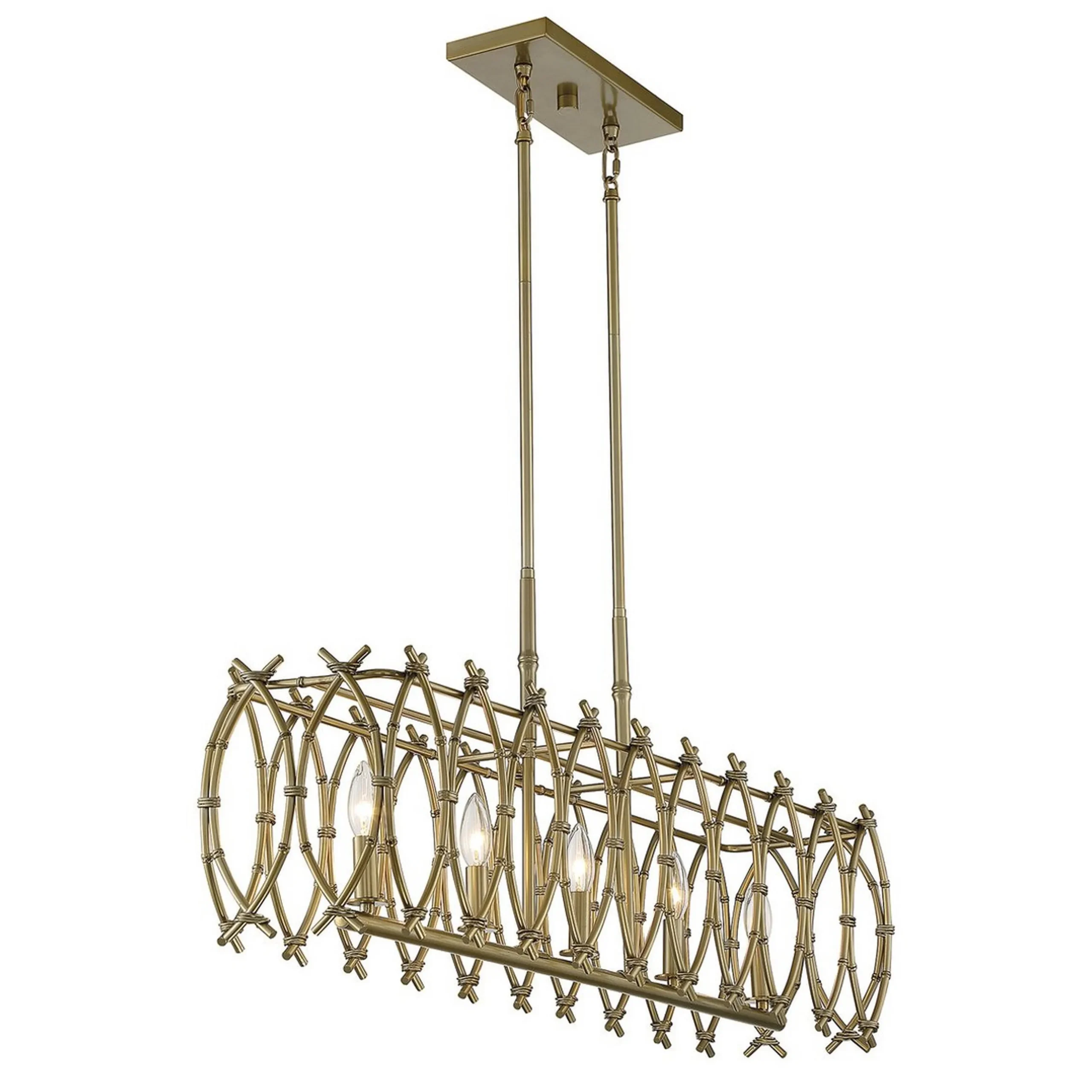 Woven Bamboo Island Chandelier
