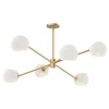 Xaviero Glass Chandelier - 6 Light - Opal