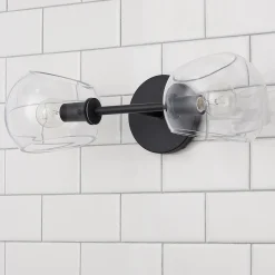 Xaviero Glass Vanity Light - 2 Light - Clear