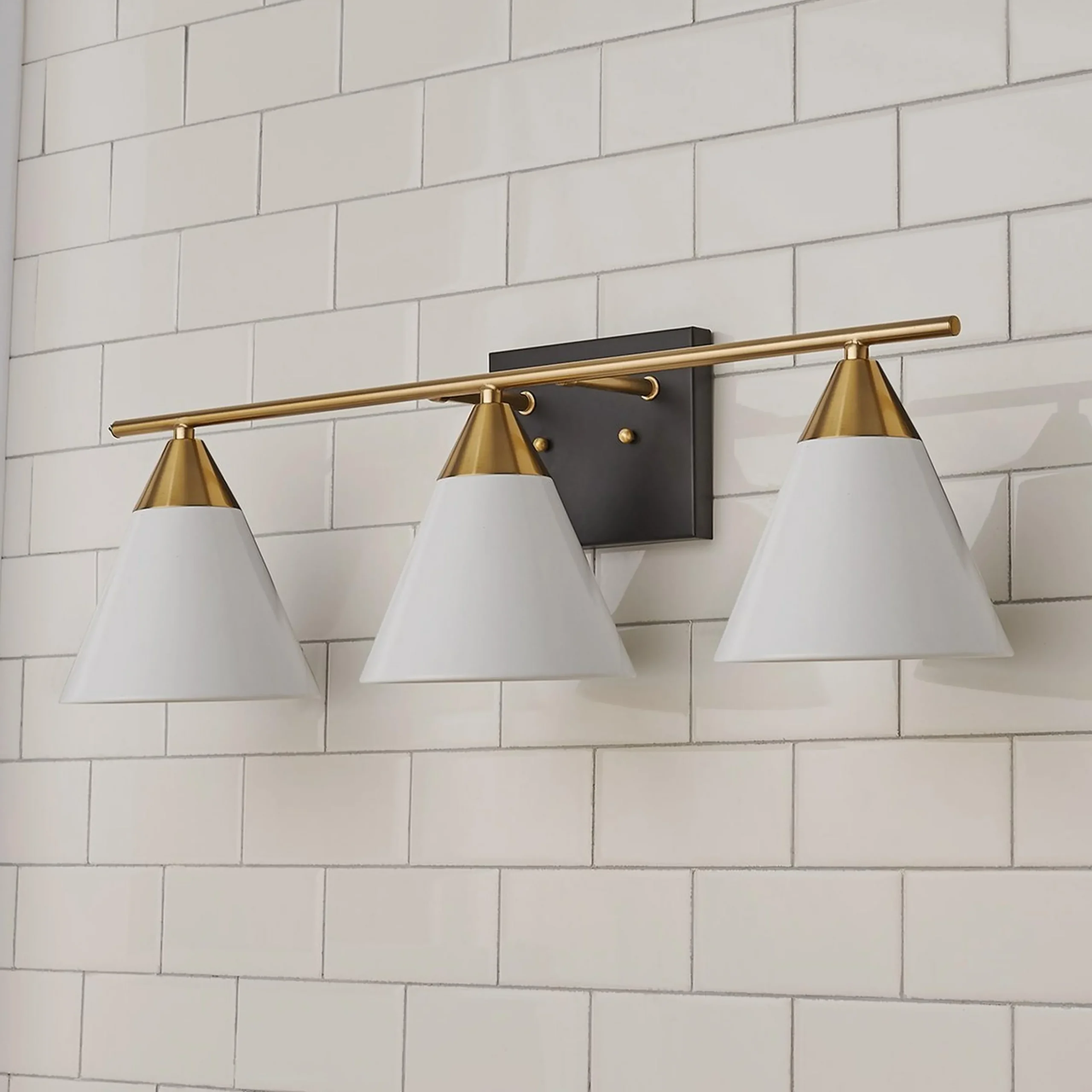 Young House Love Clad Cone Vanity Light - 3 Light