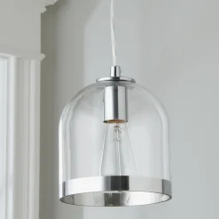 Young House Love Metallic Rimmed Glass Pendant