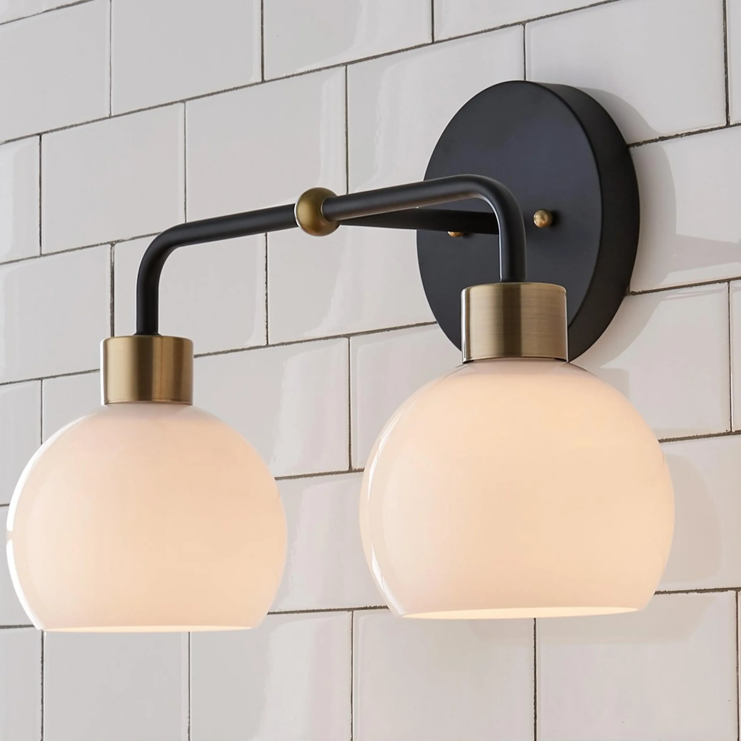 Young House Love Opal Glass Bubble Vanity Light - 2 Light