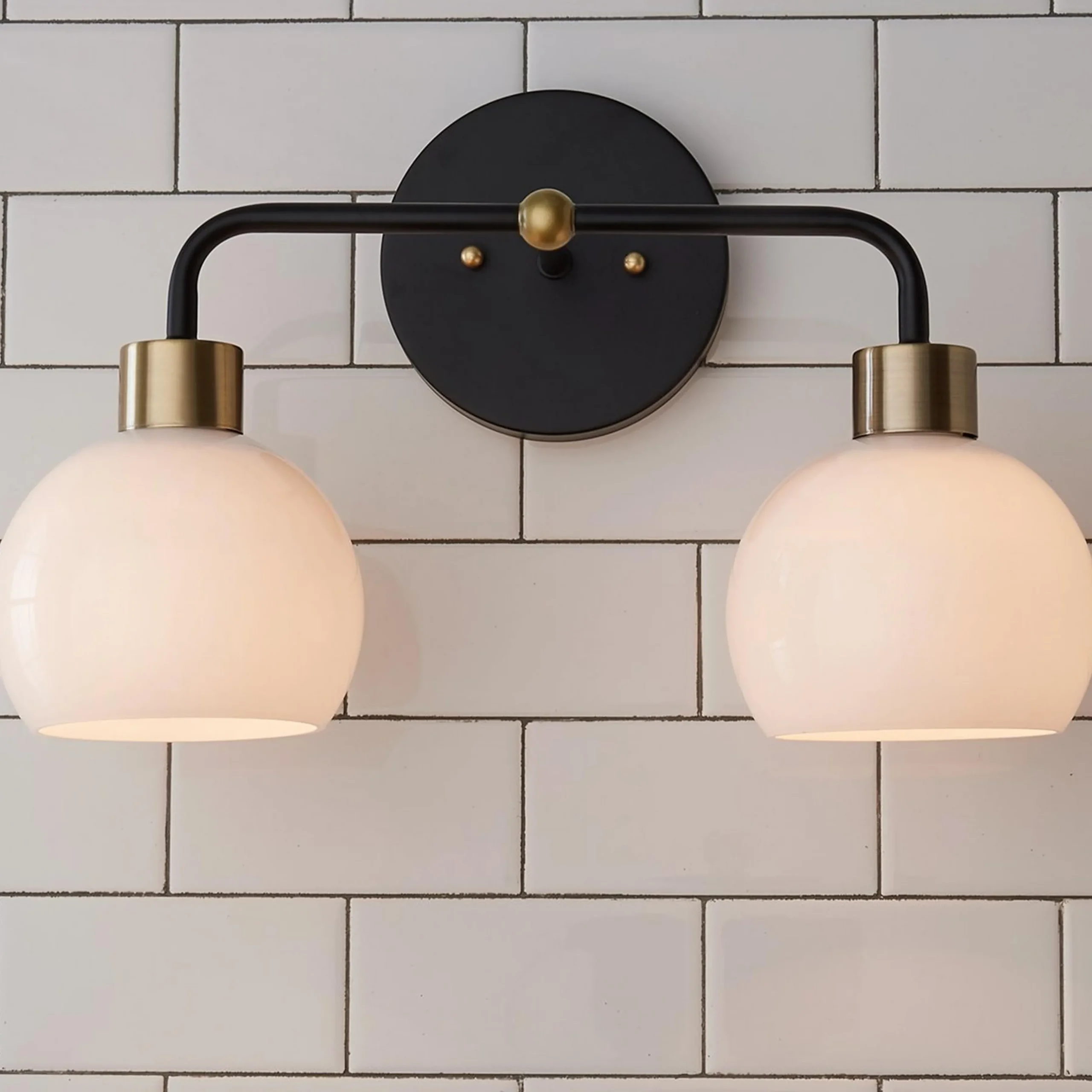Young House Love Opal Glass Bubble Vanity Light - 2 Light